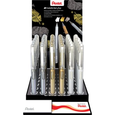 Gelschrijver Pentel K230M medium metallic assorti 3 kleuren