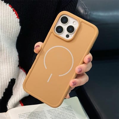 Luxe Voor Magsafe Magnetische Draadloze Oplaadhoes Voor iPhone 16 15 14 Plus 13 12 11 Pro Max Mat Zacht Siliconen Schokbestendige Hoes For iPhone 15Pro Max beige