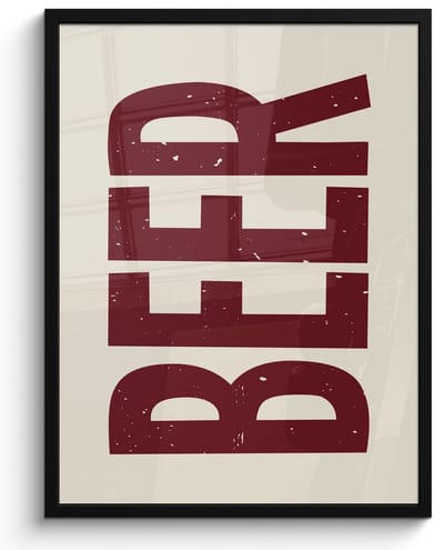 Fotolijst inclusief poster - Posterlijst 50x70 cm - Posters - Japandi - Beer - Red - Retro - Foto in lijst - Keuken decoratie muur - Wanddecoratie accessoires - Muurdecoratie - Schilderijen