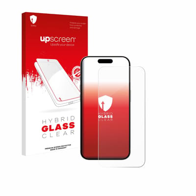 upscreen - Screenprotector voor Apple iPhone 15 / 15 Pro - Folie Beschermfolie Beschermglas transparant