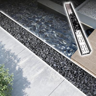 Afvoersysteem RVS - Sleufgoot Drainage - Water Afvoeren - Verborgen U-vorm - 12x8 cm - Zilver