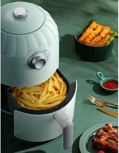 Air Fryer, Small Air Fryer, Airfryer with Less Oil, 800W Air Fryer Oven Pizza Cooker, Non-Stick Baking Basket, Overheat Protection, Timer+Temperature Control Airfry