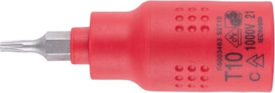 Wurth - VDE-dopsleutel, 3/8 inch, TX - VDE 3/8 inch TX dopsleutel, kort x 1 st Soort aandrijving Binnenvierkant Aansluiting TX10