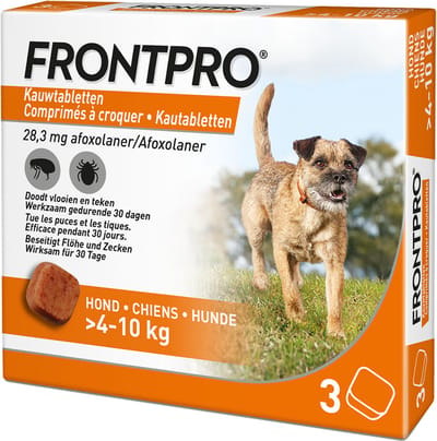 FRONTPRO L - Vlooien en Teken Hond Tablet - 10 tot 25 kg - 3 Tabletten - Inclusief Vlooienkam