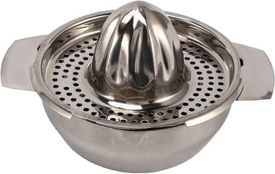 Sapcentrifuge - Citruspers - Vers sap maken - Roestvrij staal - 10 cm hoog - Zilver