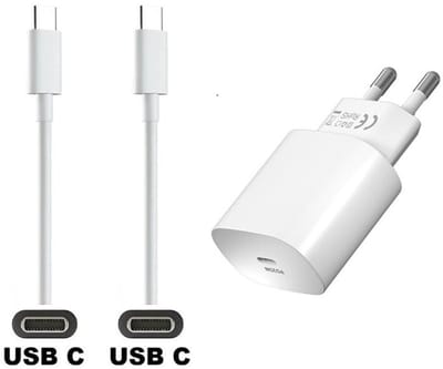 OneOne 25W super snellader + 1,5m sterke USB C naar C kabel. PD lader. Oplader adapter past op Fiio M11, M11 Plus, M5, M6, M7, M9, iBasso DX240, DX300, iBasso DX320, iBasso CF01