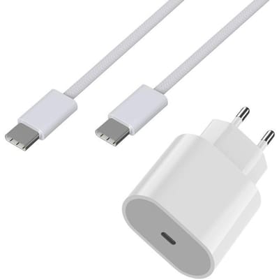 Snellader 20W + USB-C naar USB-C Kabel 1 meter voor Airpods 4 / Airpods Pro 2 / Airpods Max (2024) Phonillico®