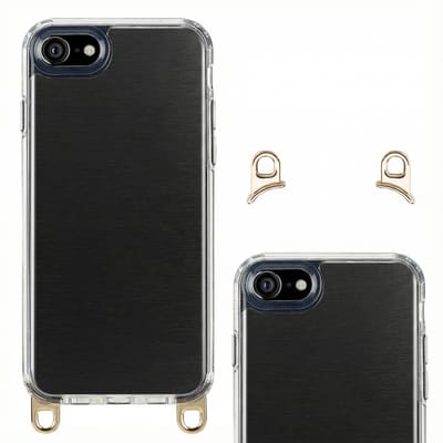 Selencia Hoesje met Afneembare Haakjes voor Koord - Geschikt voor Apple iPhone SE (2022) / SE (2020) / 8 / 7