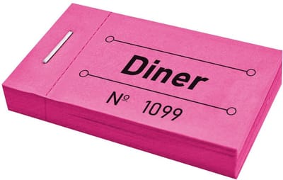 CombiCraft consumptiebonnen diner roze - 5 boekjes met in totaal 250 bonnen