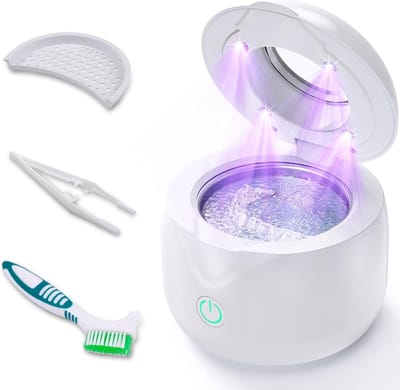 Ultrasone Reiniger - Schoonmaakapparaat - Tandheelkundige Hulpmiddelen - 45000 Hz Kracht - 200 ml - Wit
