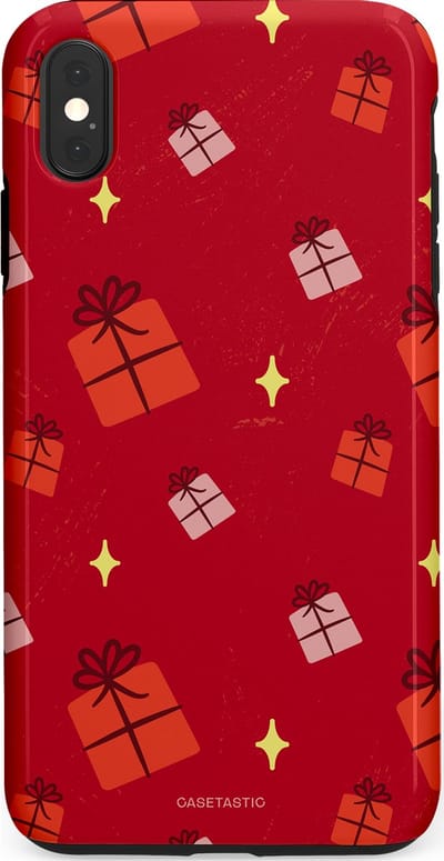 Casetastic hoesje geschikt voor Apple iPhone XS Max - Dubbellaagse bescherming - Rode Sinterkerst Cadeaus - Fashion Case - Rood