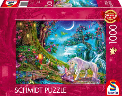 Schmidt - Legpuzzel - Waar eenhoorn en elf elkaar welterusten zeggen - 1000 stukjes - Volwassenen - vanaf 12 jaar