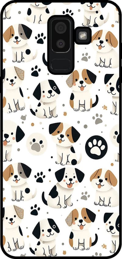 Smartphonica Telefoonhoesje Geschikt voor Samsung Galaxy J8 2018 met honden opdruk - TPU backcover case dog design geschikt voor Samsung Galaxy J8 2018