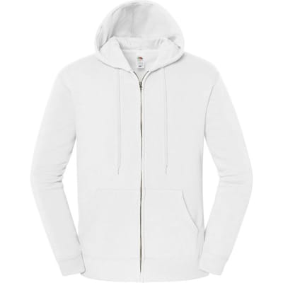Fruit of the Loom Unisex Volwassen Iconische Premium Volledige Rits Hoodie (Wit)