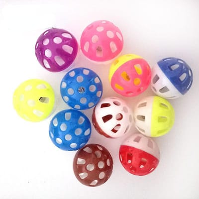 5/10Pcs Boules Jouets pour Chat Animal Chat Chaton Jouet Boules en Plastique avec Sonnette Poursuite Chasse Jouet Secoueur Jouets pour Chat Vrac Couleur Aléatoire Décor 5PCS pink