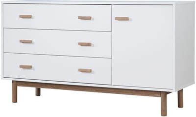 Melanie-Dressoir - 1-Deur 3-Laden - Wit Eikenlook