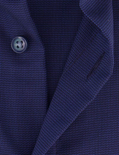 katoenen overhemd Olymp wijde fit effen donkerblauw