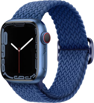 Nylon bandje - geschikt voor Apple Watch 1/2/3/4/5/6/7/8/9/10/11/ SE (1,2,3) met maat 38 mm / 40 mm / 41 mm en 42 mm (Watch 10/11) - blauw