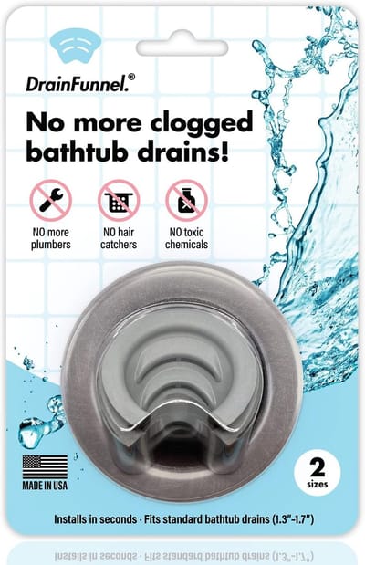 Afvoertrechter Badkuip - Haarvanger Douche - Haarklompen Voorkomen - Verwijderbaar PVC - 33 cm 43 cm - Grijs
