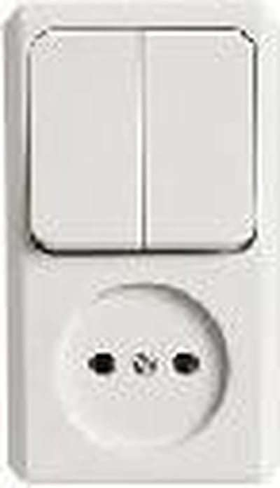 Schneider Electric Opbouw combi wandcontactdoos/serie  Crème