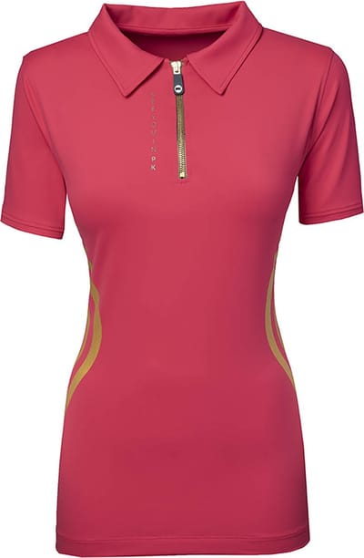 Pk International - Polo - Pleasure - Meryl - korte mouw - Satijnen Rits - Technische stof - Sneldrogend - Donkerroze - S/36