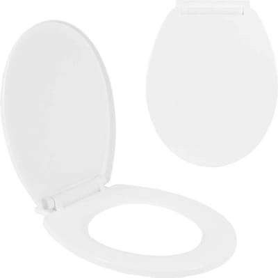Universele Fit Plastic Zachte Dichte Vervanging Toilet Seat en Deksel Wit - Premium Kwaliteit