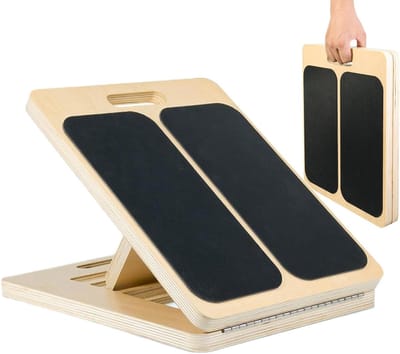 Houten schuine plank - Kuitbrancard kantelplaat - Flexibiliteit verbeteren - Opvouwbaar en draagbaar - 32.5x39.6x4 cm - Meerkleurig
