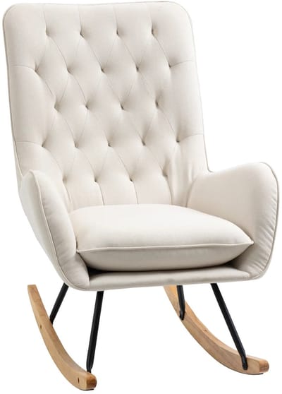 Fauteuil - Relaxzetel - Relaxstoel - Relaxfauteuil - Stoel - Met armleuning - Voor één Persoon - Crèmewit