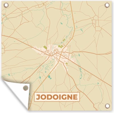 Tuin poster Kaart - Geldenaken - Vintage - Plattegrond - Stadskaart - 200x200 cm - Tuindoek