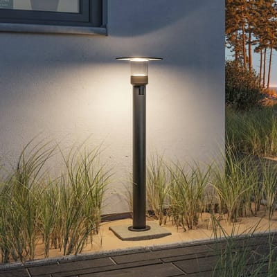 LED-bolderlamp Sienna Schemergestuurde bewegingsmelder (HF) zeewater bestendig IP44 780 mm 3000K 9W 400lm 230V Antraciet Aluminium