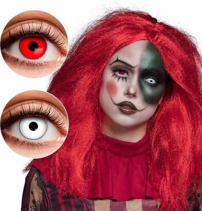Boland - Paar 3-maands duolenzen Creepy clown - Volwassenen - Halloween en Horror, Clowns en Circus - Halloween en Horror- Clowns en Circus