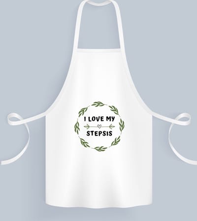 Akyol - i love my stepsis Keukenschort - Zus - liefste stiefzus - verjaardag - cadeautje voor zus - zus artikelen - kado - geschenk - 82 bij 71 cm