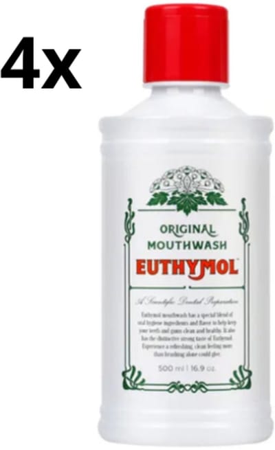 Euthymol Mondwater Original - 4 x 500 ml - Voordeelverpakking