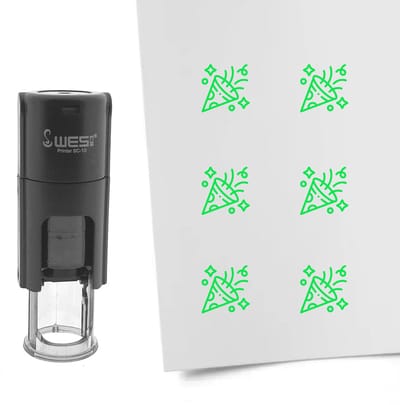 CombiCraft Stempel confetti 10mm rond groene inkt - per 1 stuk