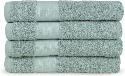 Good Morning uni handdoek effen kleur - Handdoekenset 4 - Olijfgroen - Badstof