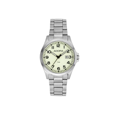 Adora Dameshorloge AB6676 – 31 mm – Titanium – Lichtgevende Wijzerplaat – Zilver – Datumweergave