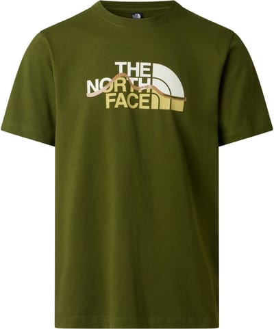 The North Face M MOUNTAIN LINE REGULAR SHORT SLEEVE TEE Heren Outdoorshirt - WOODLAND Groen