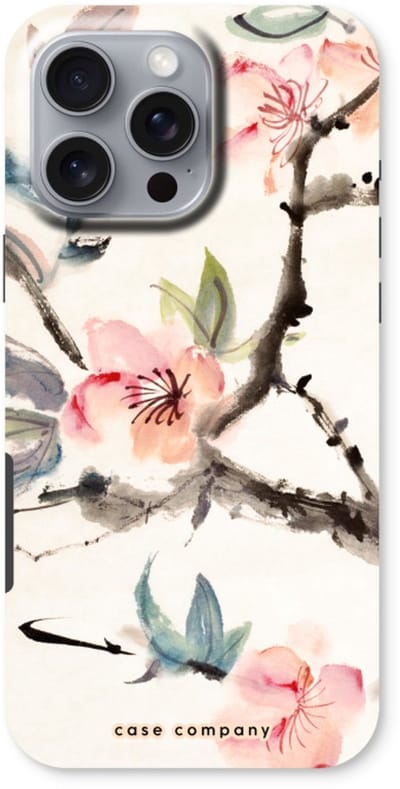 Case Company® - Hoesje geschikt voor iPhone 16 Pro Max hoesje - Japanse bloemen - Tough Case - Maximale Bescherming alle Kanten en Schermrand