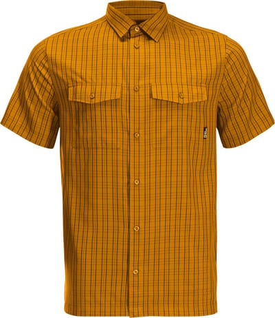 Jack Wolfskin THOMPSON SHIRT MEN Heren Outdoorshirt - curry check- Maat S