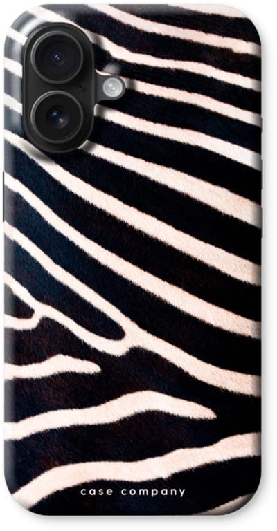 Case Company® - Hoesje geschikt voor iPhone 16 hoesje - Zebra - Tough Case - Maximale Bescherming alle Kanten en Schermrand