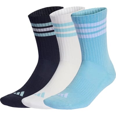 Adidas 3 Stripes Cushioned Sportswear Crewsokken 3 Eenheden Wit,Blauw EU 37-39
