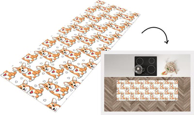 Keukenloper - Loper keuken - Hond - Hart - Patronen - Jongen - 150x50 cm - Keukenloper vinyl