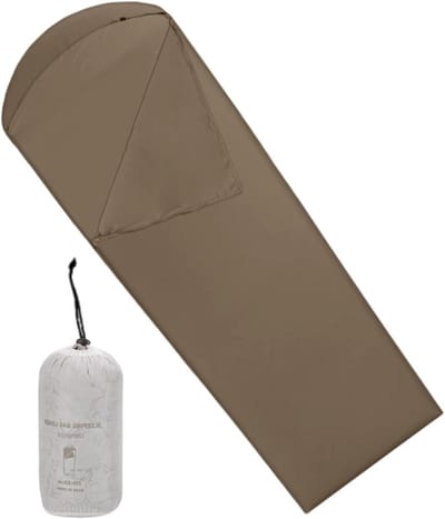 Slaapzak Liner - Slaaplakens Kamperen - Hygiënisch Slapen - Lichtgewicht & Compact - 210x80 cm - Donkere Koffie