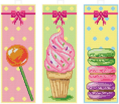 Borduurpakket Orchidea - boekenleggers - SWEETS - kunststof stramien
