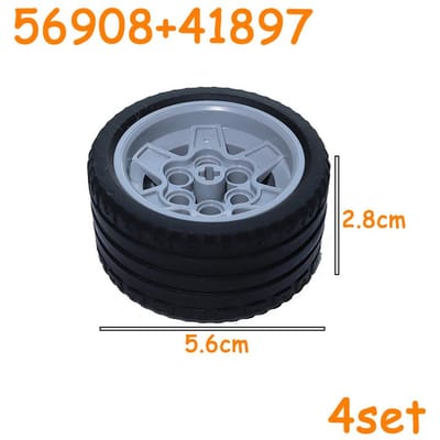 56908 41897 52985 61480 69909 69912 45982 18450 Banden Wielen Auto Vrachtwagen Naaf Technische Bakstenen MOC Motorfiets Bouwstenen