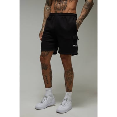 Tall Men's Active 7inch Loose Fit Cargo Short | Black | Size 2XL