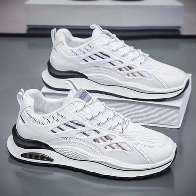 Mesh Heren Hardloopschoenen Vliegend Weefsel Heren Casual Schoenen Comfort Ademende Sneakers Lichtgewicht Zachte Sportschoenen Tenis Schoenen 39 gray