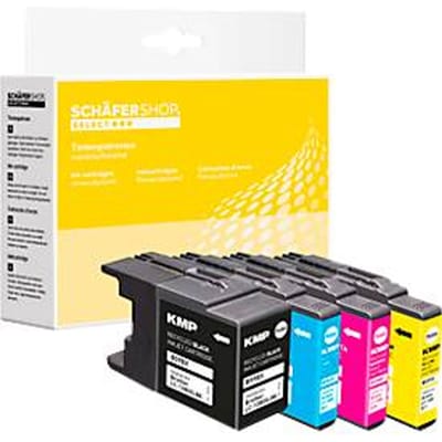 Schäfer Shop Select inktpatroon multipack, vervangt Brother LC-1280XLVALBP, 4-pack, zwart & gekleurd