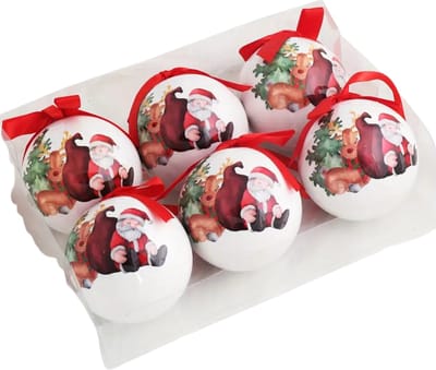 Livano Kerstballen - Kerstversiering - Plastic - Kerstballenset - Stijl 4- 8 cm - 6 stuks