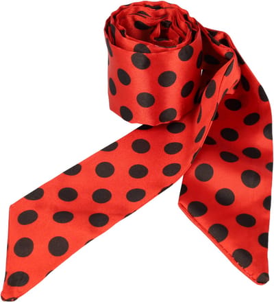Haarsoires Haarband Haarsjaaltje 180cm - Stippen Patroon - Zwart Rood - Haarlint - Haaraccessoire Sjaaltje - Perfect om te Wikkelen of te Knopen